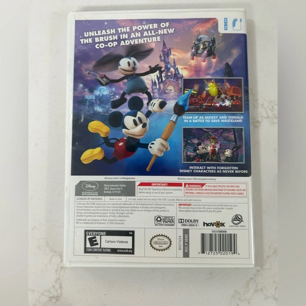 Wii Disney Epic Mickey 2 The Power of Two Video Game